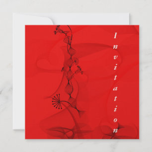 Red Abstract Any Party  Invitation