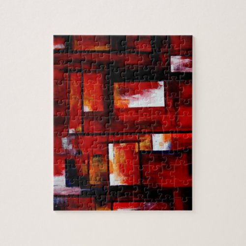 Red Abstract Art Original Creative Modern Jigsaw Puzzle