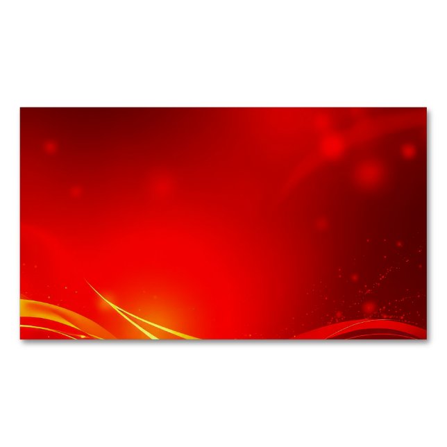 red abstract background business card magnet (Front)