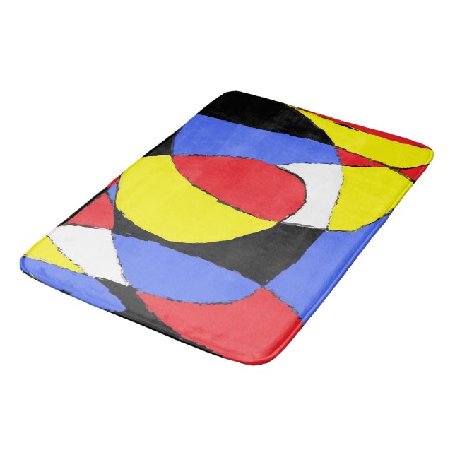 Red Abstract Bath Mat (Angled)