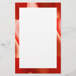 red abstract border stationery