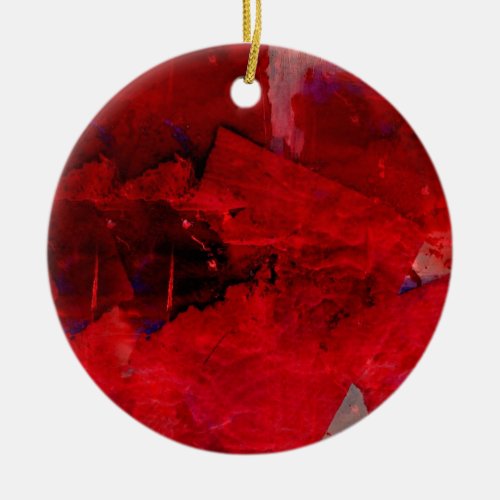 Red Abstract Ceramic Ornament