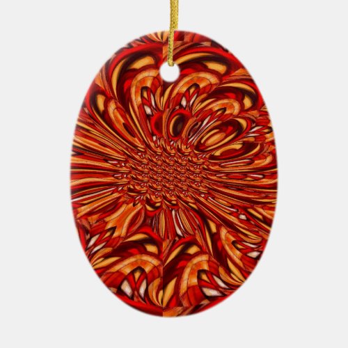Red Abstract Ceramic Ornament