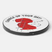 Red Abstract Charge Up Your Day! Wireless Charger (Front 2)