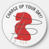 Red Abstract Charge Up Your Day! Wireless Charger (Front)
