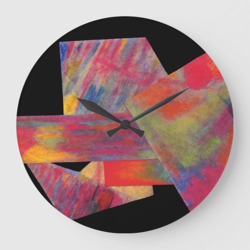 Red Abstract Custom Clock