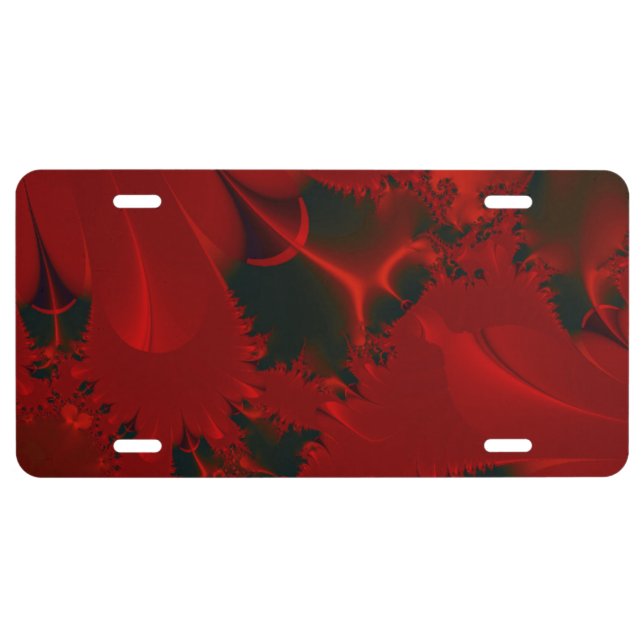 Red Abstract Design License Plate (Front)