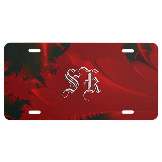Red Abstract Design License Plate (Front)