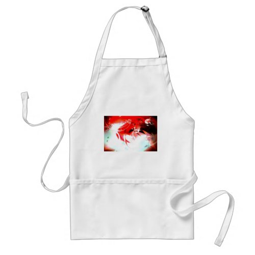 Red Abstract Digital Art Adult Apron