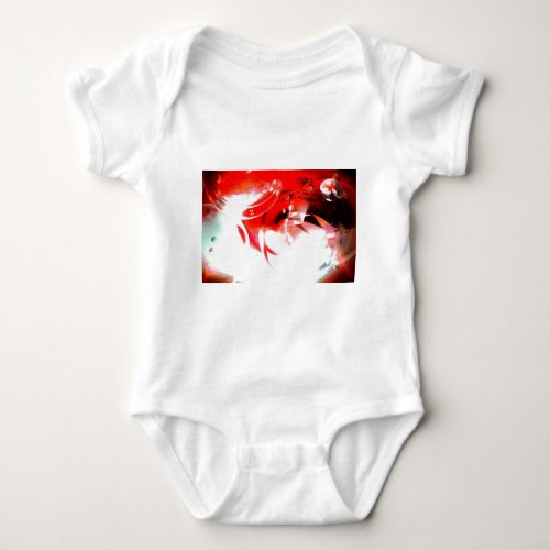 Red Abstract Digital Art Baby Bodysuit