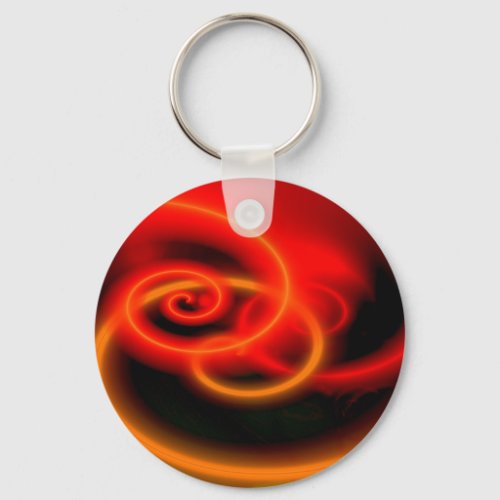 Red Abstract Digital Art Keychain
