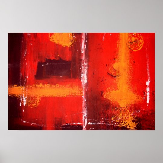 Red Abstract Expressionist Painting Print Poster
