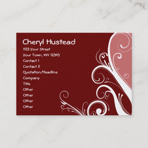 Customizable Red Abstract Floral Business Cards