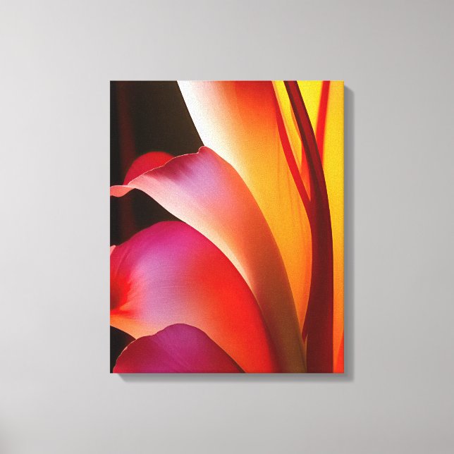RED ABSTRACT FLORAL CANVAS PRINT (Front)