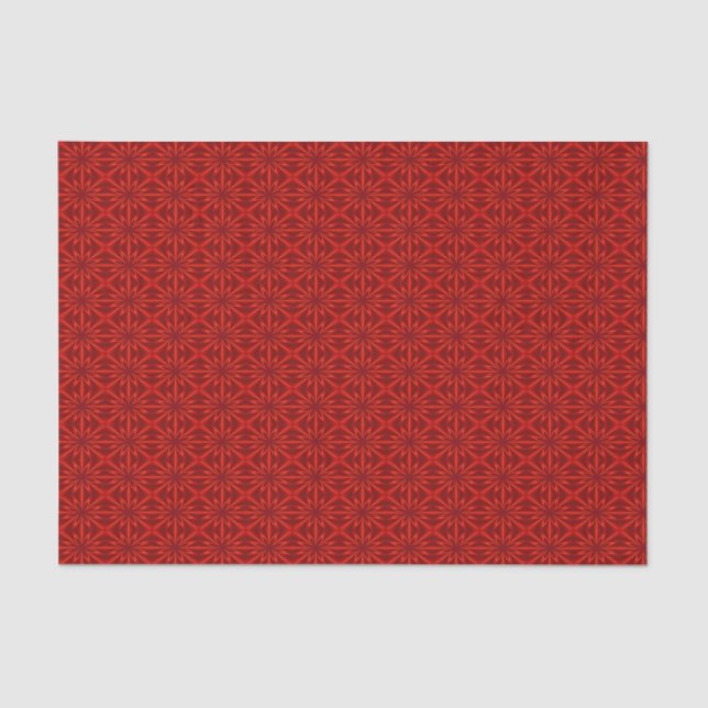 Red Abstract Floral Pattern Tissue Paper (Front)