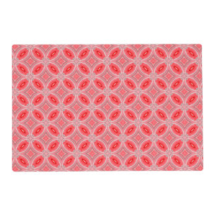Red Abstract Flower Forms Pattern Placemat