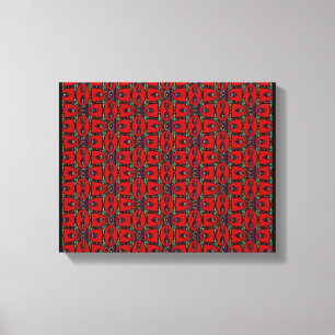 Red Abstract flowers floral Modern art  Canvas Print