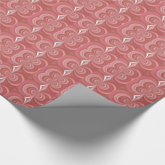 Red Abstract Fractal Artwork Wrapping Paper (Corner)