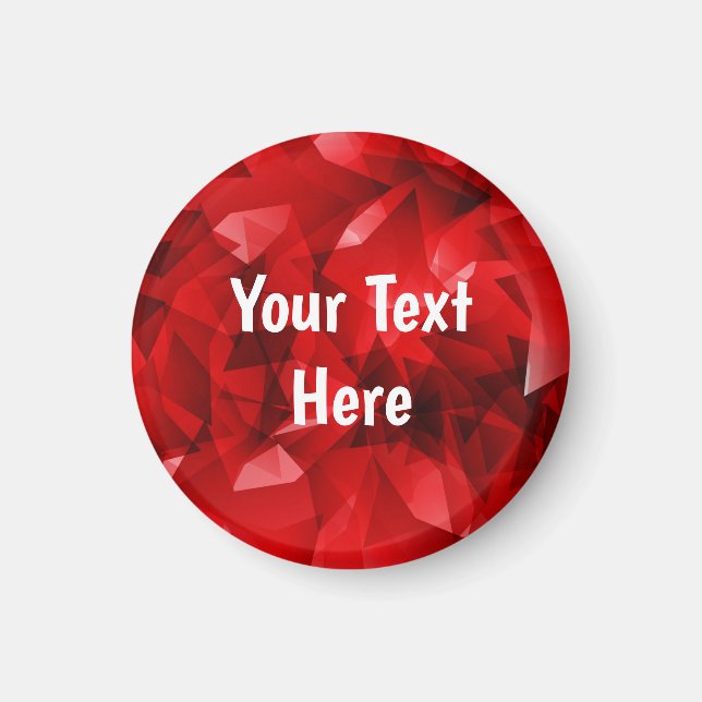 Red Abstract Geometric Crystal Background Magnet (Front)