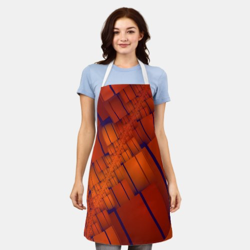 Red abstract geometric decoration apron
