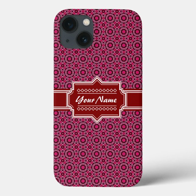 Red Abstract Geometric Pattern Personalized Case-Mate iPhone Case (Back)