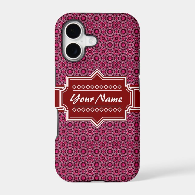 Red Abstract Geometric Pattern Personalized Iphone Case (Back)
