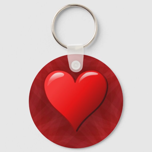 Red Abstract Heart Keychain (Front)