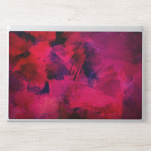 red abstract HP laptop skin