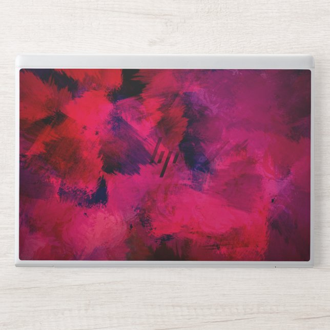red abstract HP laptop skin (Front)