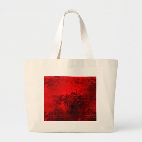 Red Abstract Large Tote Bag