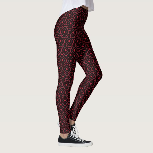 Red Abstract Leggings (Right)