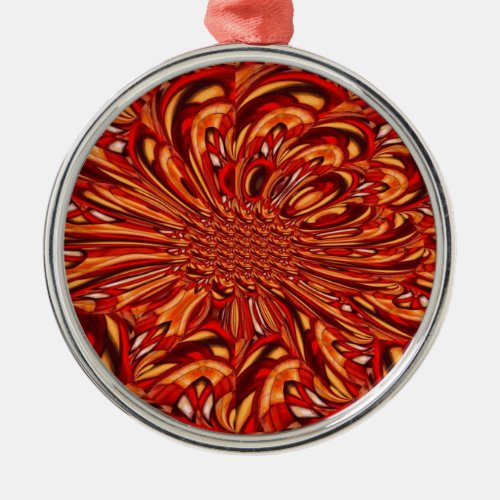 Red Abstract Metal Ornament