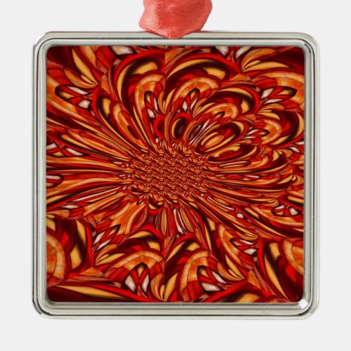 Red Abstract Metal Ornament