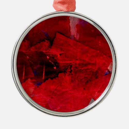 Red Abstract Metal Ornament