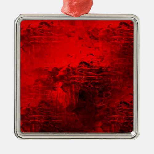 Red Abstract Metal Ornament