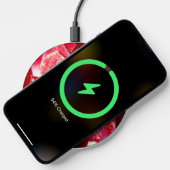 Red abstract mosaic shiny glitter pattern Monogram Wireless Charger (Phone)