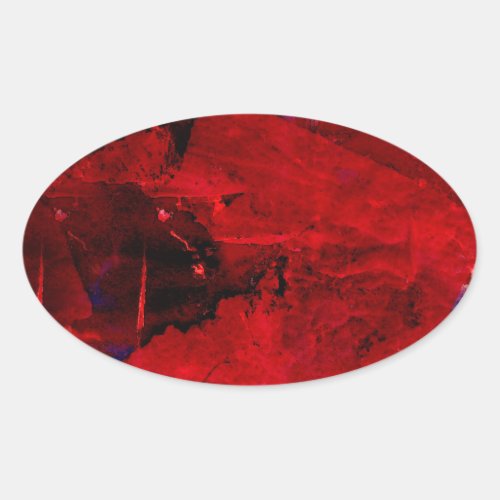 Red Abstract Oval Sticker