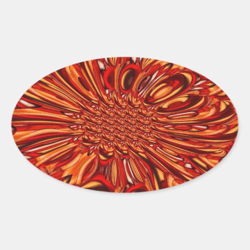 Red Abstract Oval Sticker