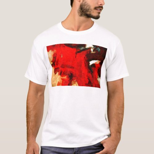 Red Abstract Painting T_Shirt