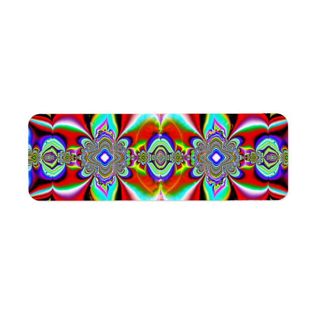Red abstract pattern label (Front)