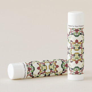 red abstract pattern lip balm