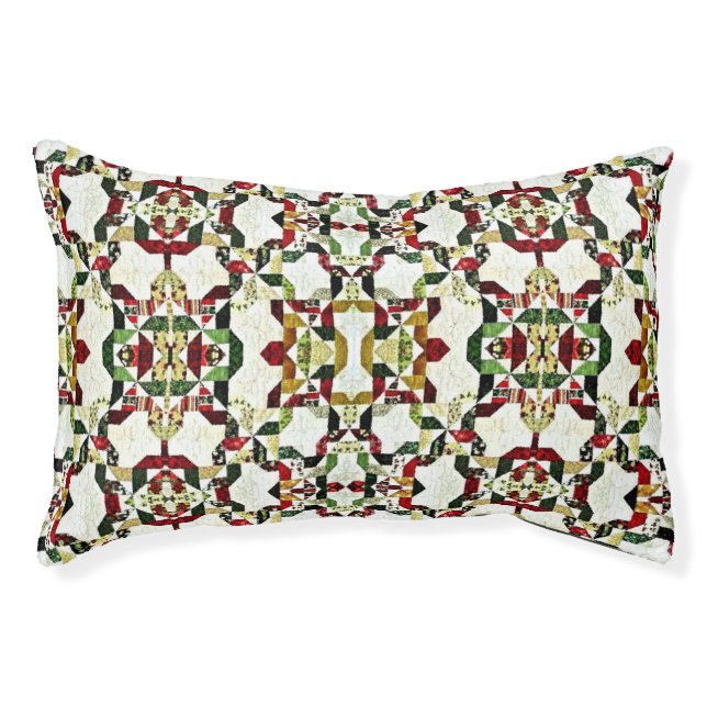 red abstract pattern pet bed (Front)