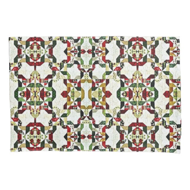 red abstract pattern pillow case (Front)