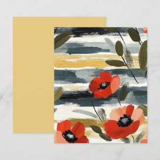 Red Abstract Poppy Floral Scrapbook Paper