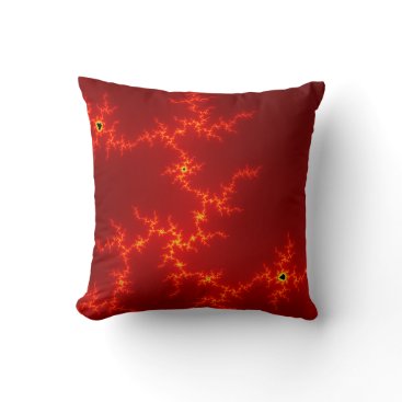 red abstract retro throw pillow