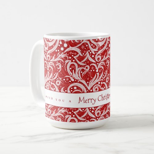 Red Abstract Snowflake Pattern10 ID1009 Coffee Mug