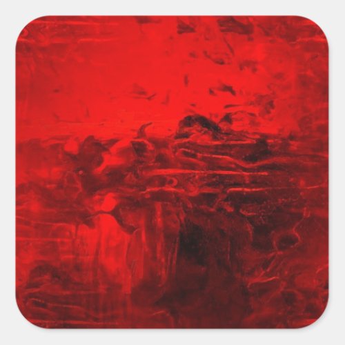 Red Abstract Square Sticker