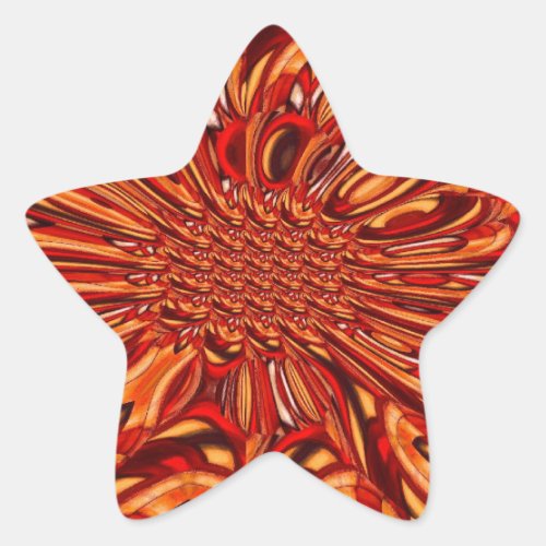 Red Abstract Star Sticker