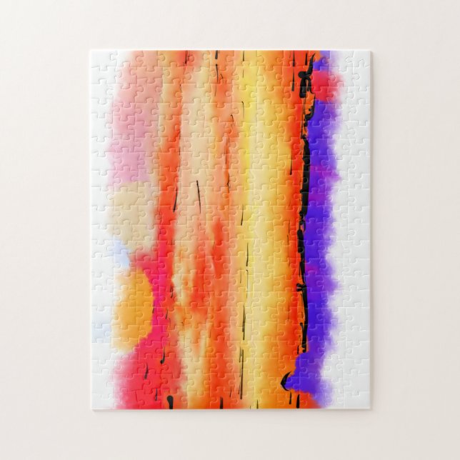 Red Abstract Sunset Jigsaw Puzzle (Vertical)