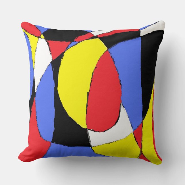 Red Abstract Throw Pillow (Front)